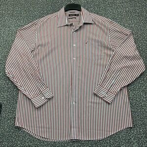 Nautica Button Up Shirt Men Extra Large Striped Long Sleeve Collared Cotton XL